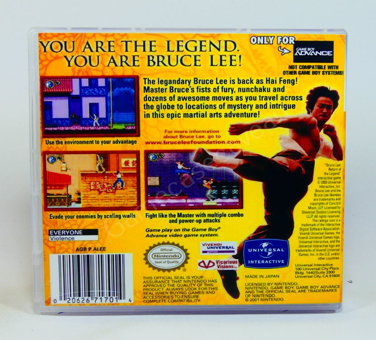 Bruce Lee Return of the Legend - GBA Replacement Case