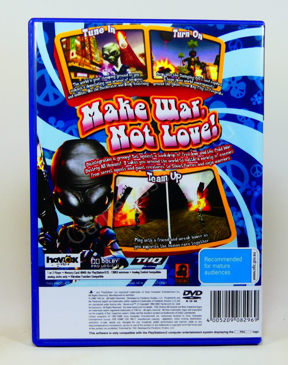 Destroy All Humans 2 - PS2 Replacement Case