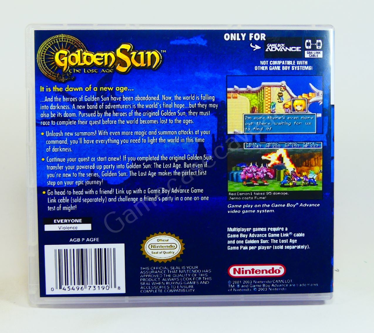 Golden Sun the Lost Age - GBA Replacement Case