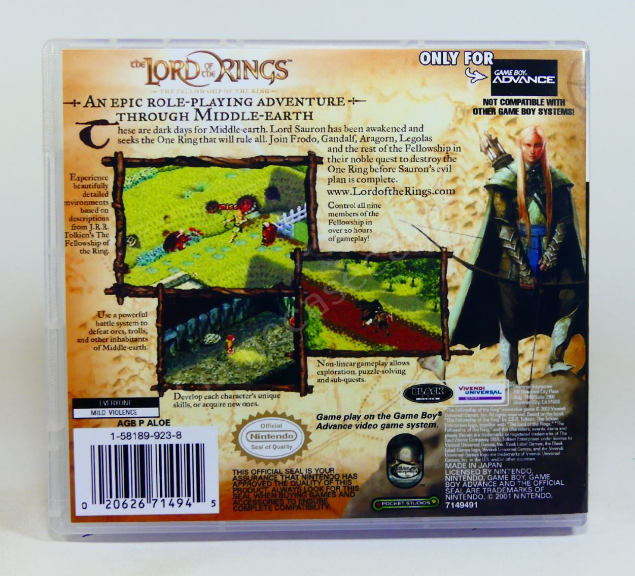LOTR The Fellowship of The Ring - GBA Replacement Case