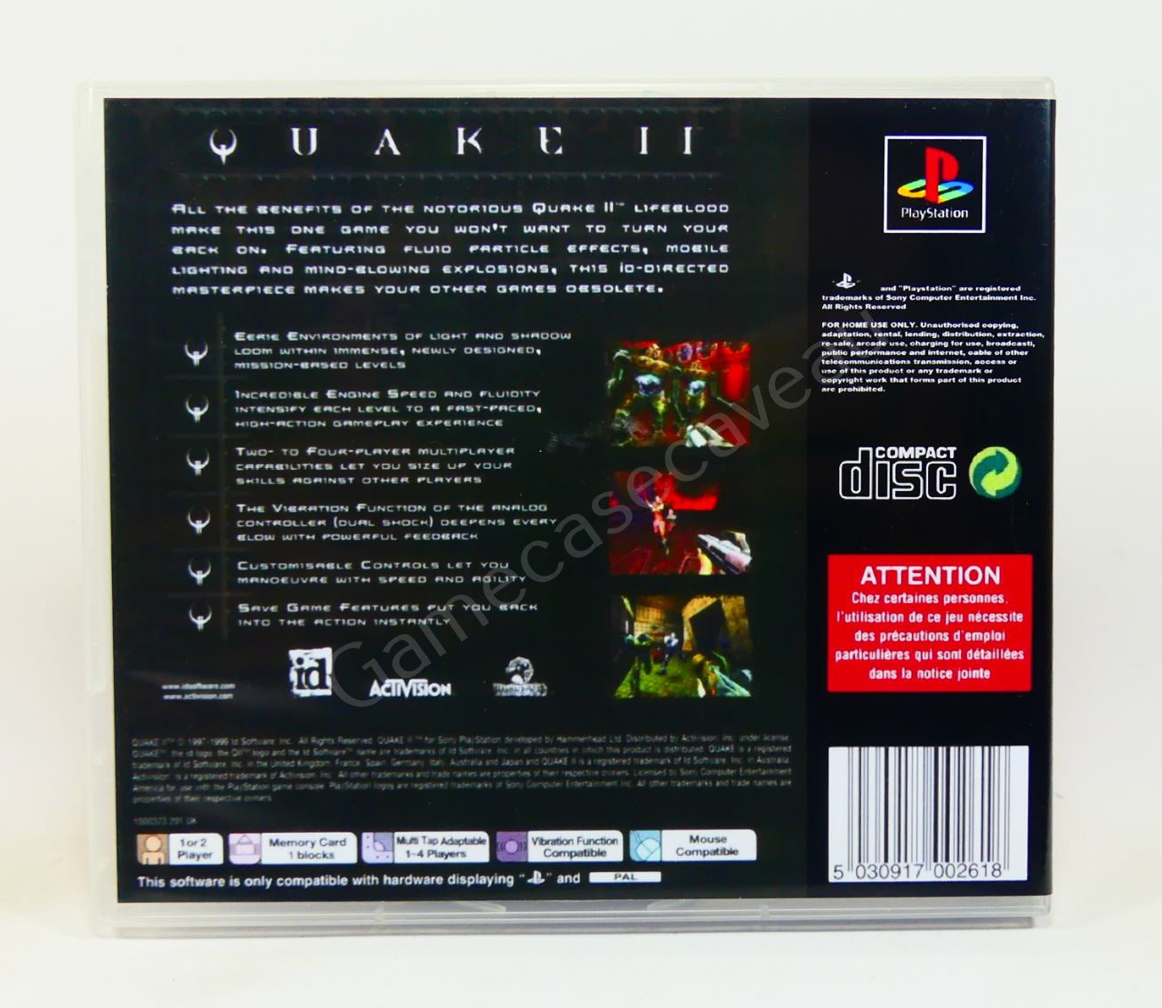Quake II - PS1 Replacement Case