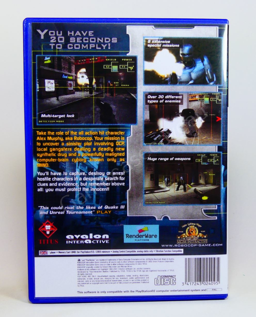 Robocop - PS2 Replacement Case