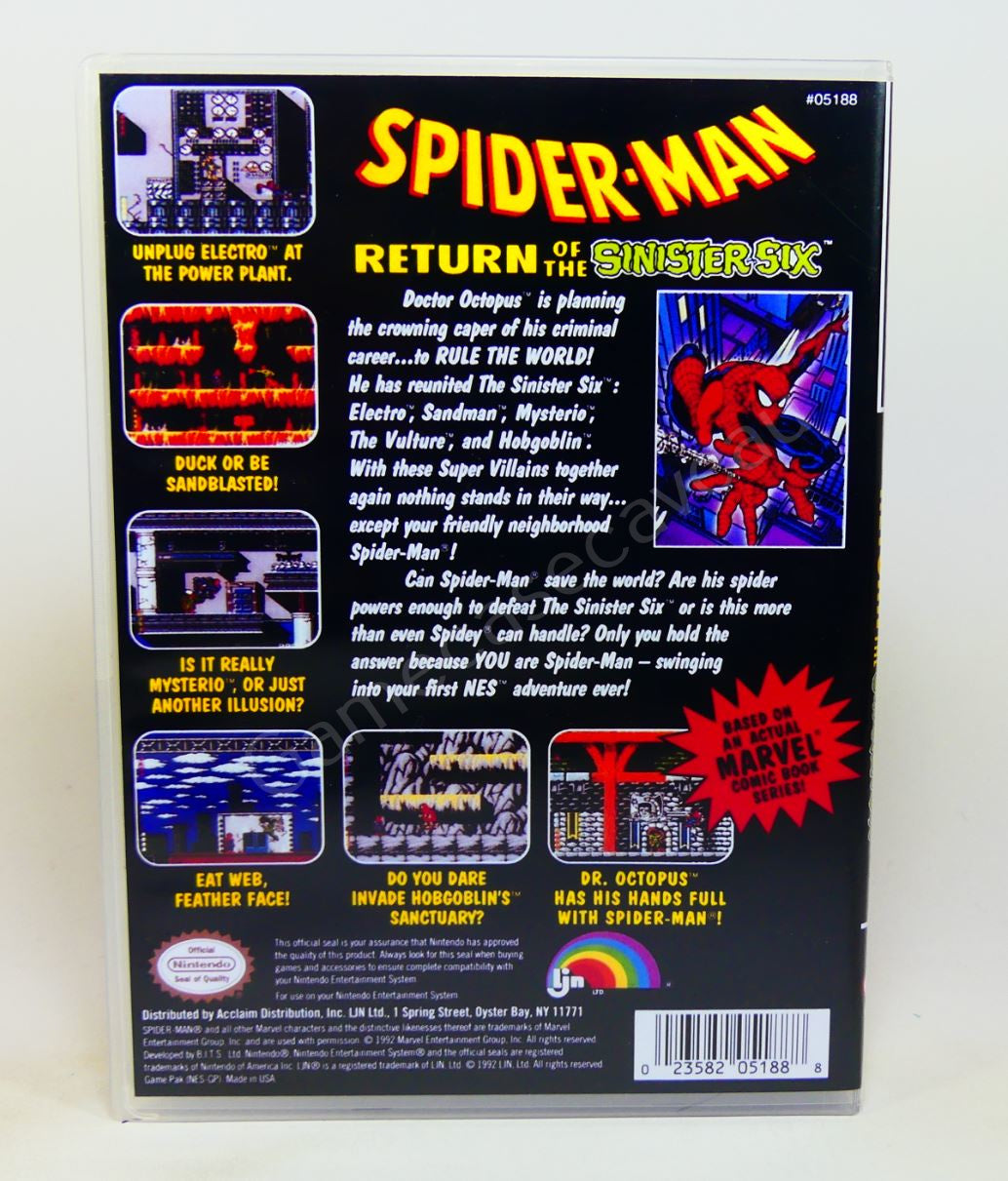 Spider-Man Return of the Sinister Six - NES Replacement Case
