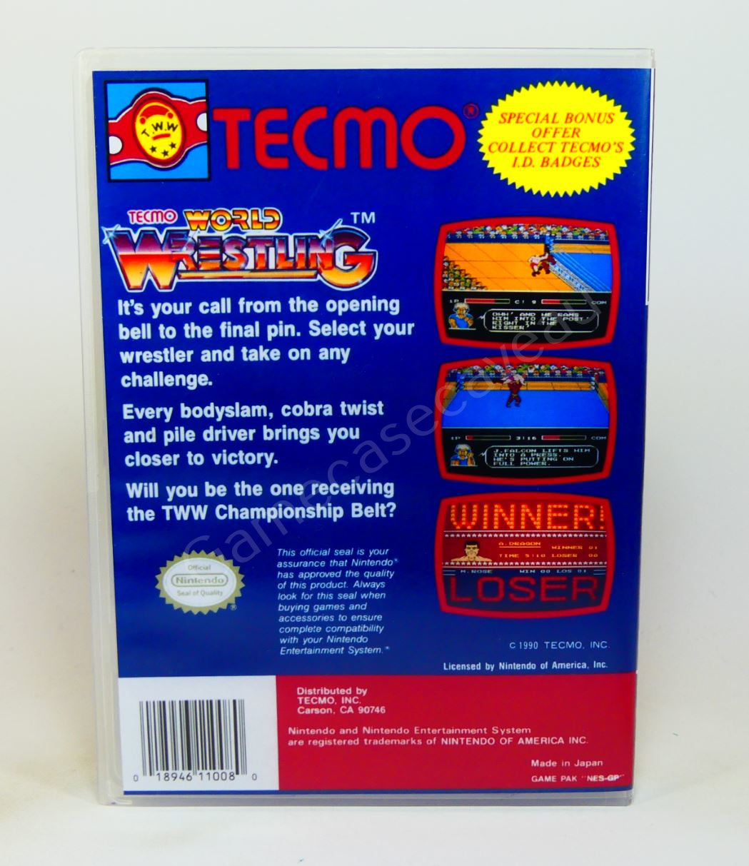 Tecmo World Wrestling - NES Replacement Case