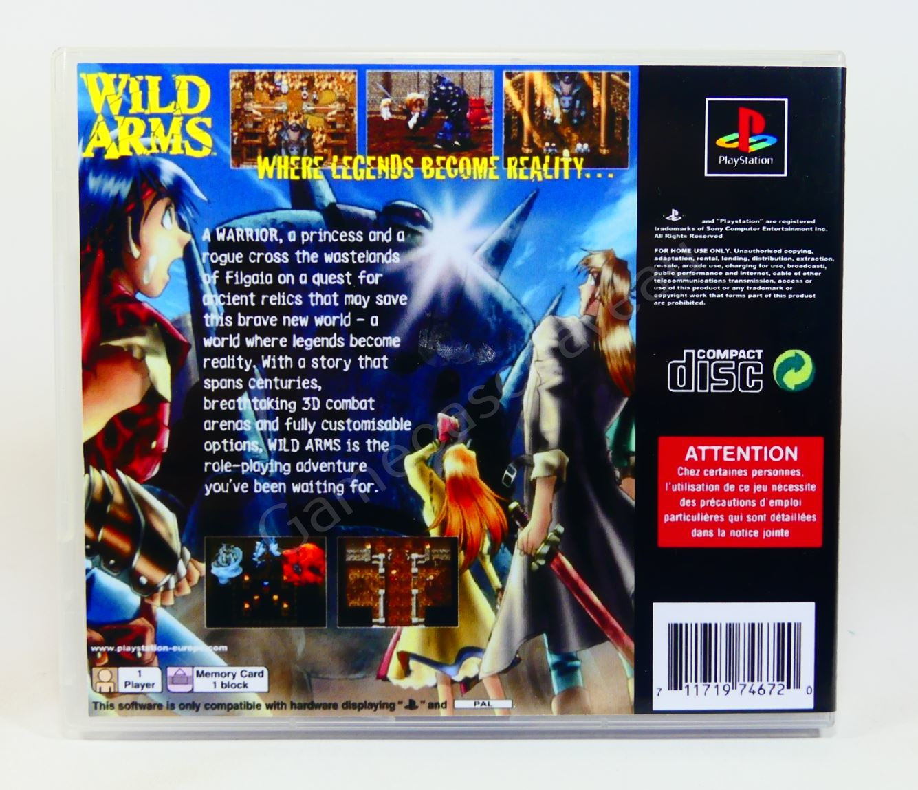 Wild Arms - PS1 Replacement Case