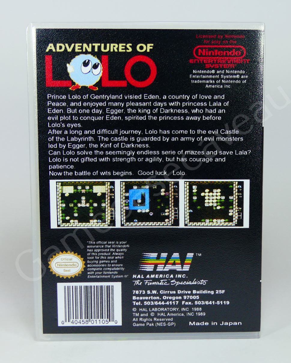 Adventures of Lolo - NES Replacement Case