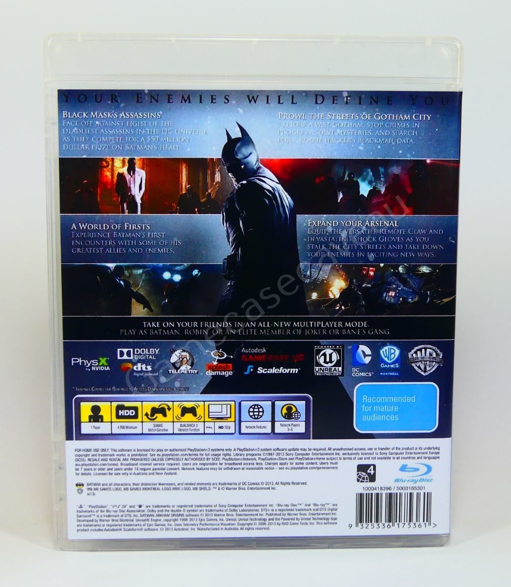 Batman Arkham Origins - PS3 Replacement Case
