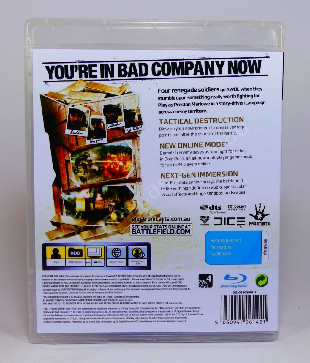 Battlefield Bad Company - PS3 Replacement Case