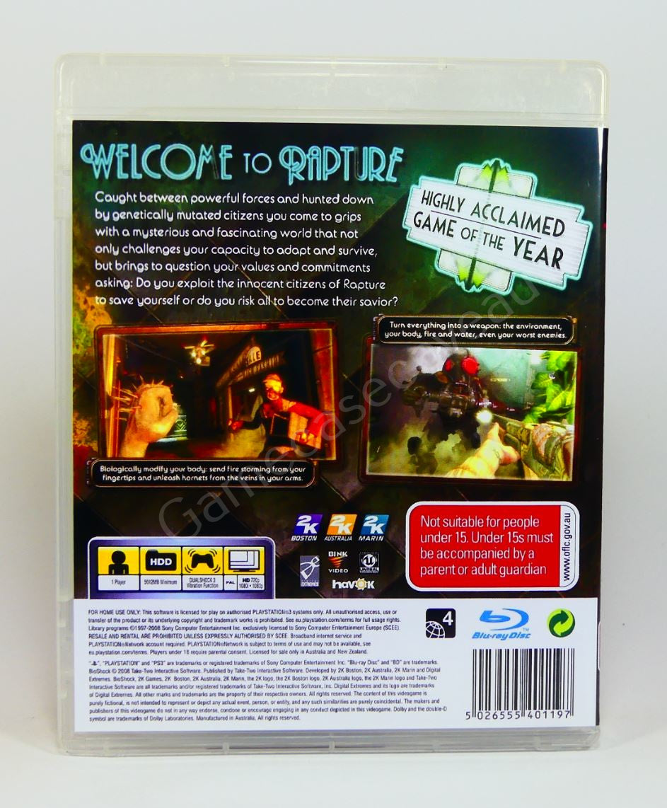 Bioshock - PS3 Replacement Case