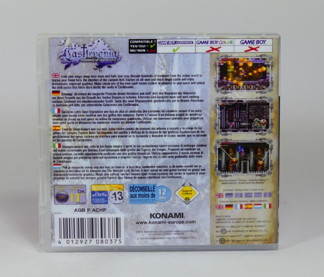 Castlevania Harmony of Dissonance - GBA Replacement Case