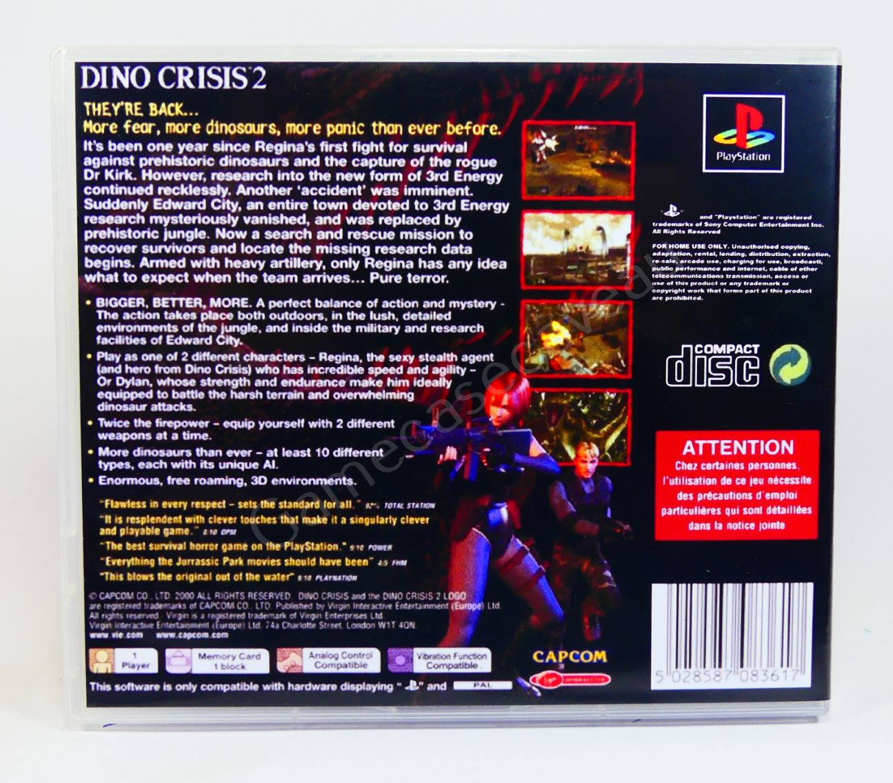 Dino Crisis 2 - PS1 Replacement Case