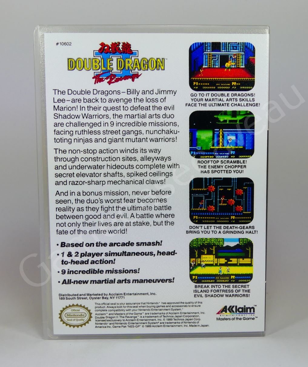 Double Dragon II - NES Replacement Case