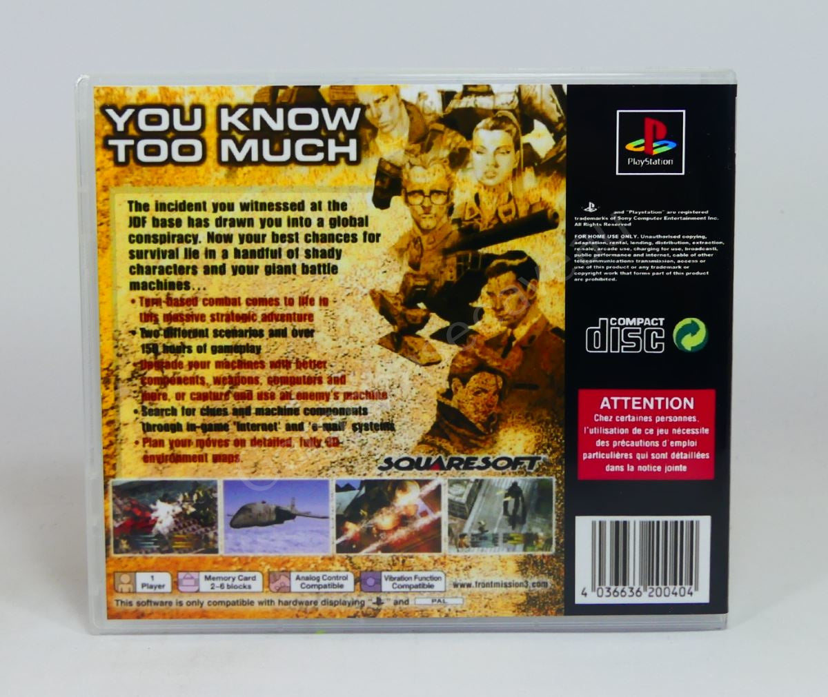 Front Mission 3 - PS1 Replacement Case