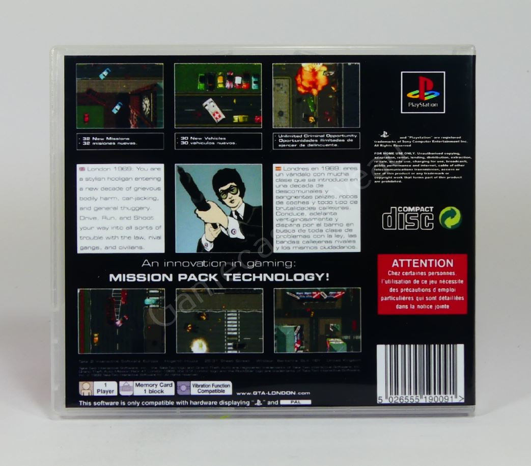 GTA Grand Theft Auto London 1969 - PS1 Replacement Case