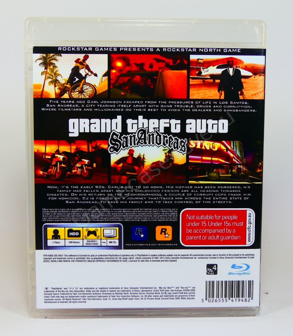 GTA San Andreas - PS3 Replacement Case