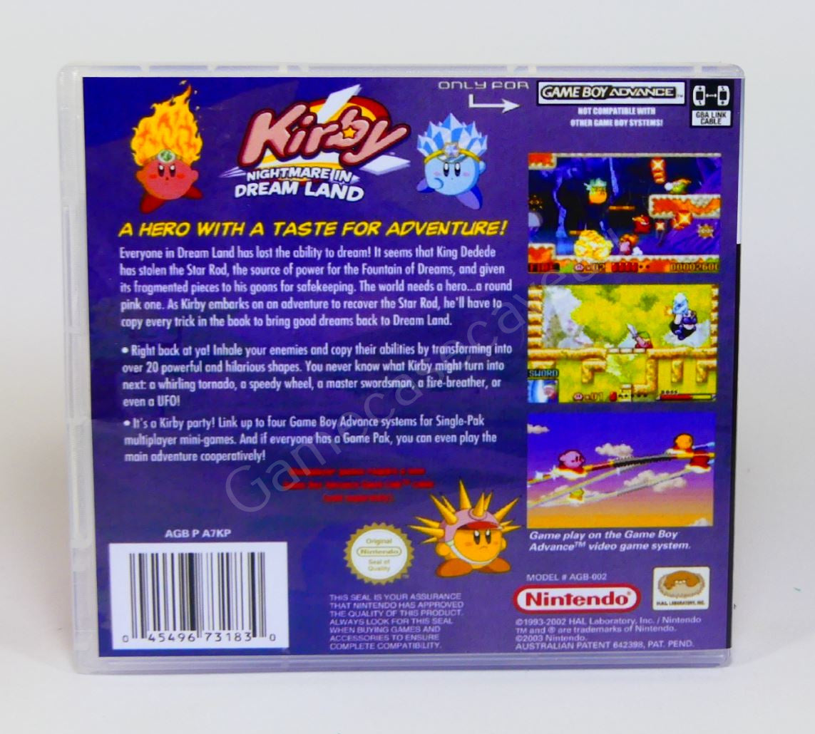 Kirby Nightmare in Dream Land - GBA Replacement Case