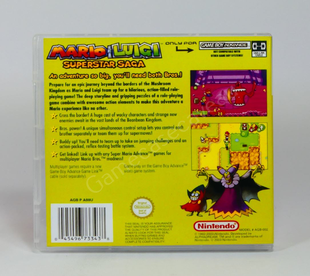 Mario & Luigi Superstar Saga - GBA Replacement Case