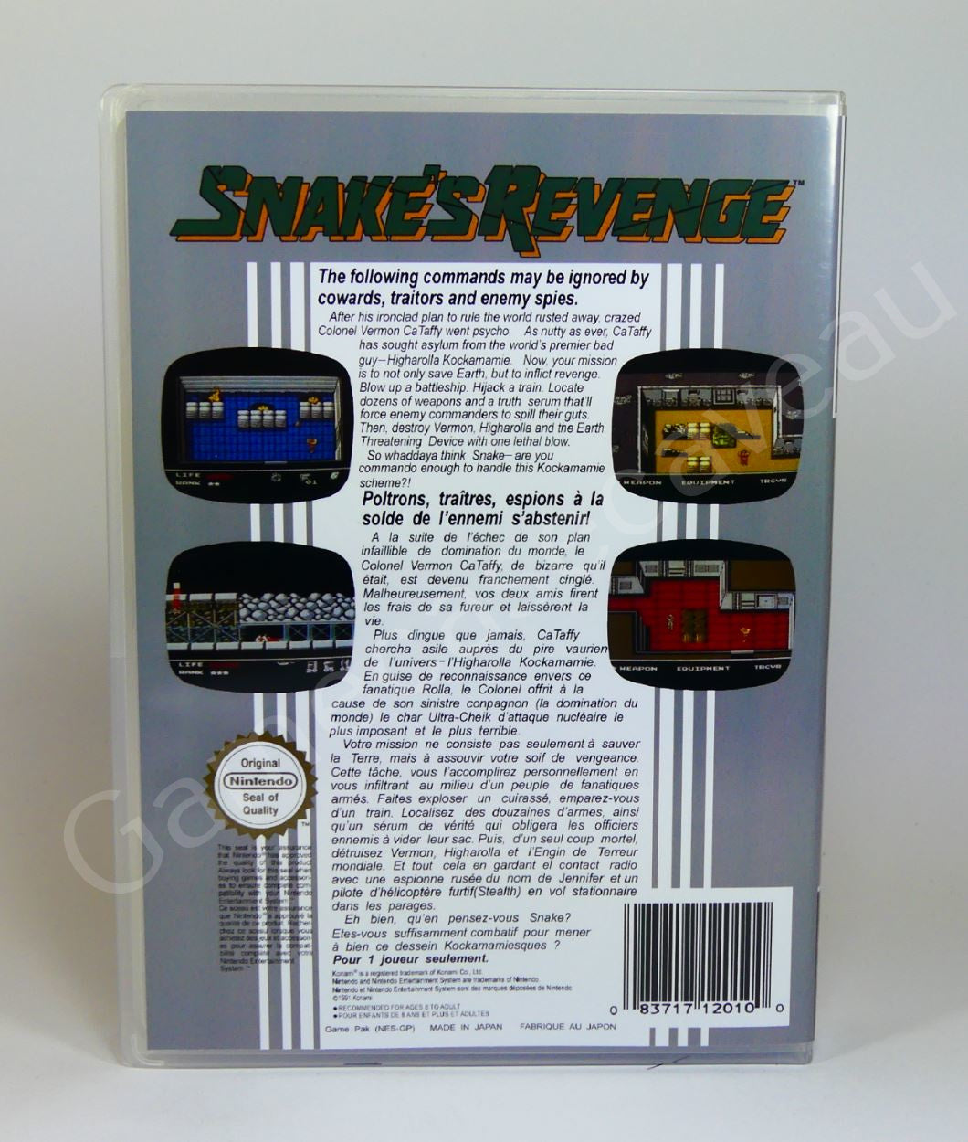 Metal Gear Snake's Revenge - NES Replacement Case