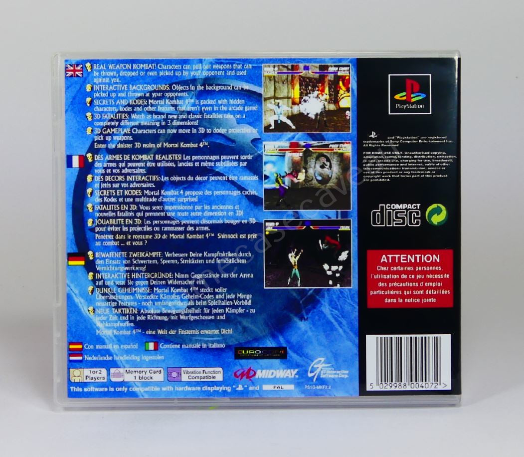 Mortal Kombat 4 - PS1 Replacement Case