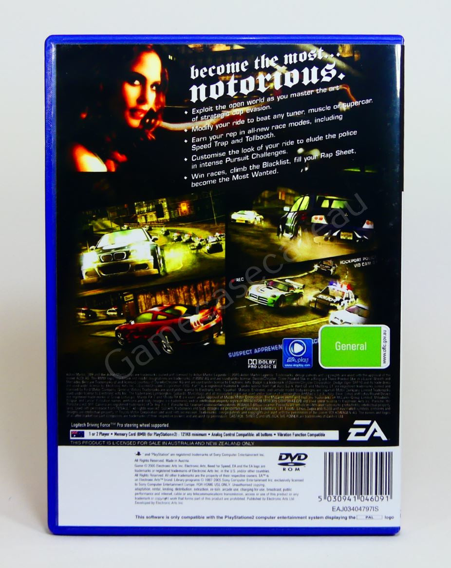 Need For Speed Most Wanted - PS2 Replacement Case