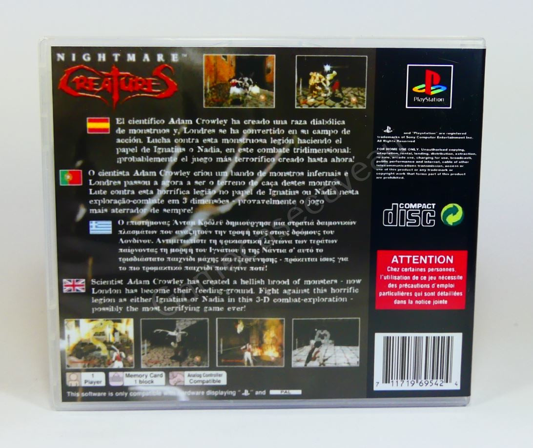 Nightmare Creatures - PS1 Replacement Case