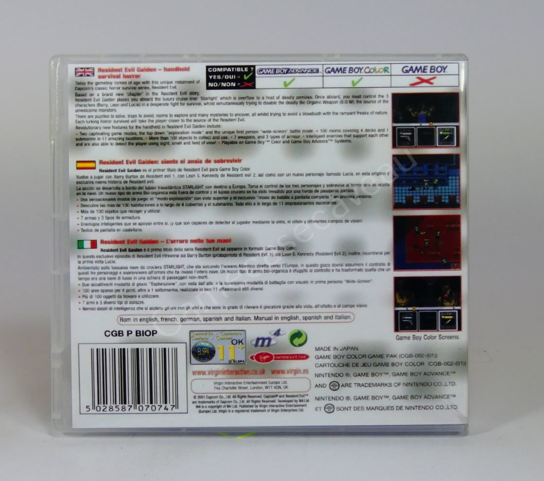 Resident Evil Gaiden - GBC Replacement Case