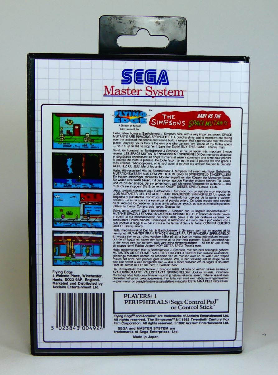 The Simpsons Bart vs The Space Mutants - SMS Replacement Case