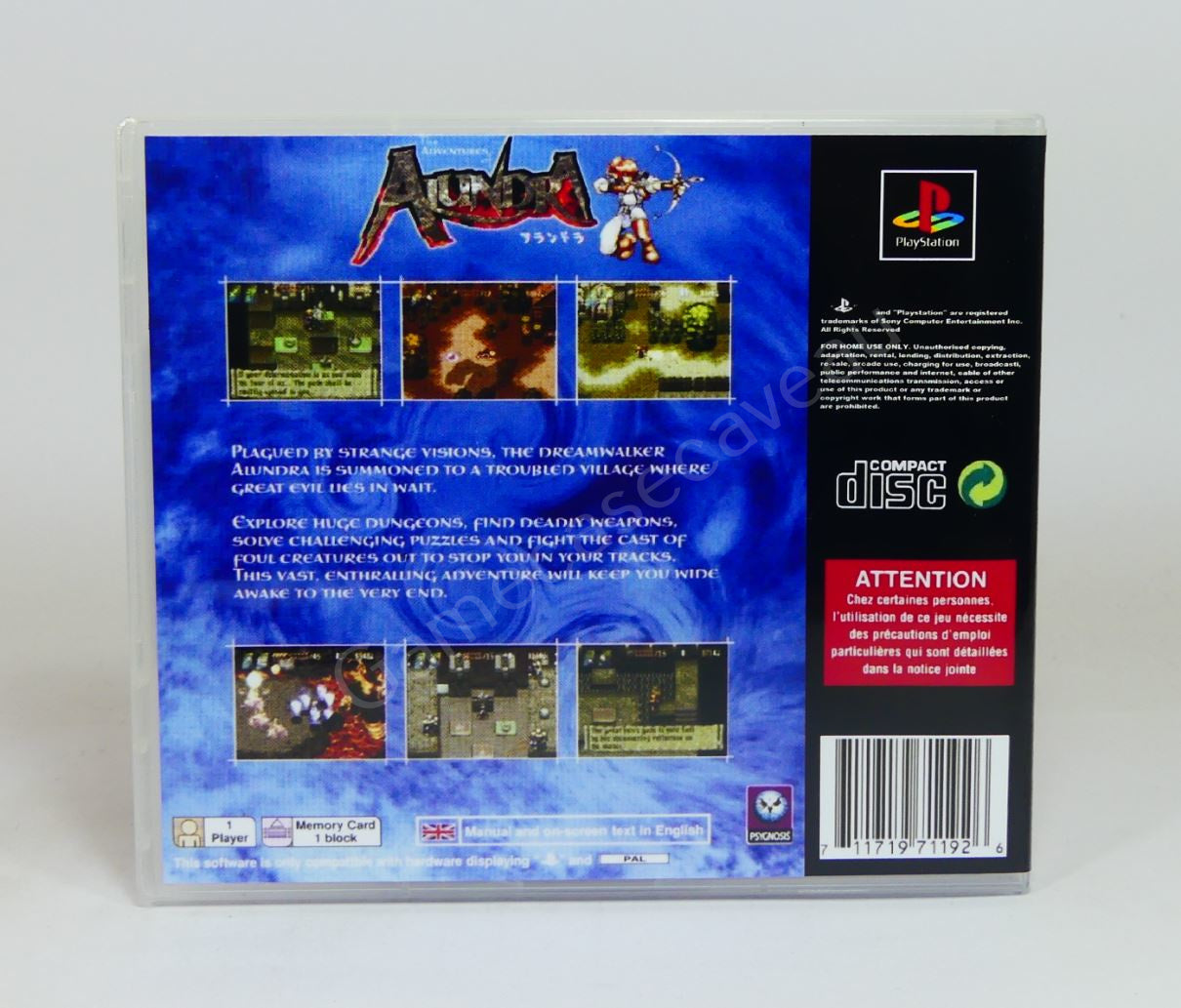 The Adventures of Alundra - PS1 Replacement Case
