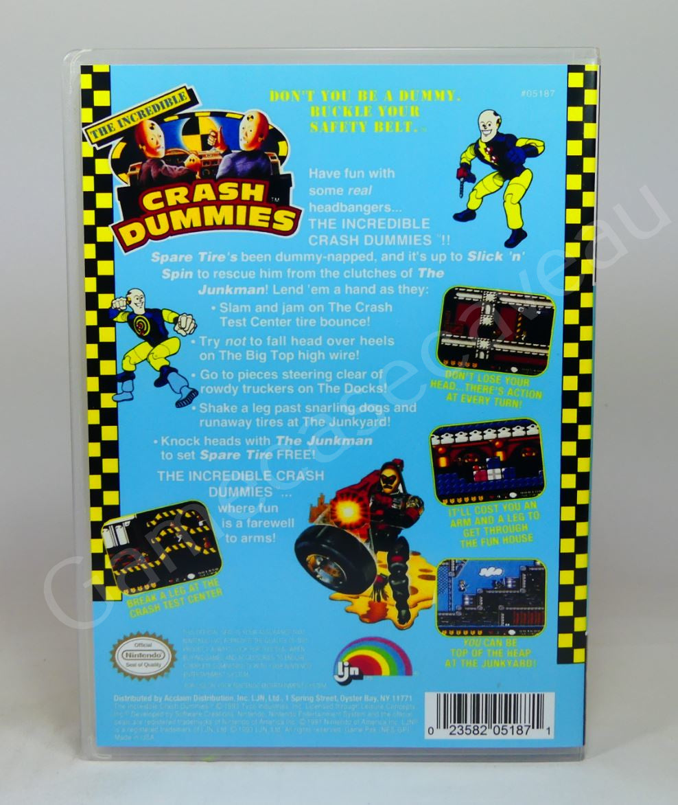 The Incredible Crash Dummies - NES Replacement Case