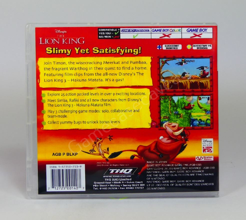 The Lion King - GBA Replacement Case