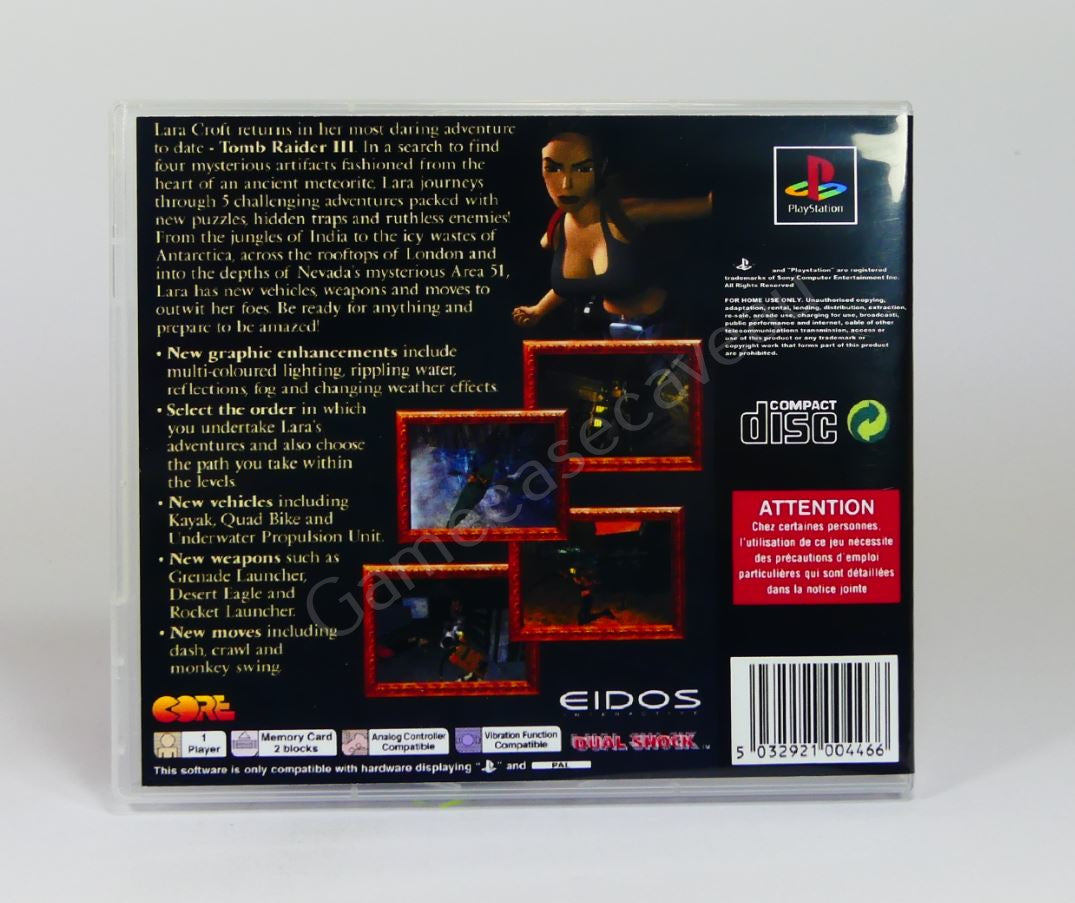 Tomb Raider III - PS1 Replacement Case