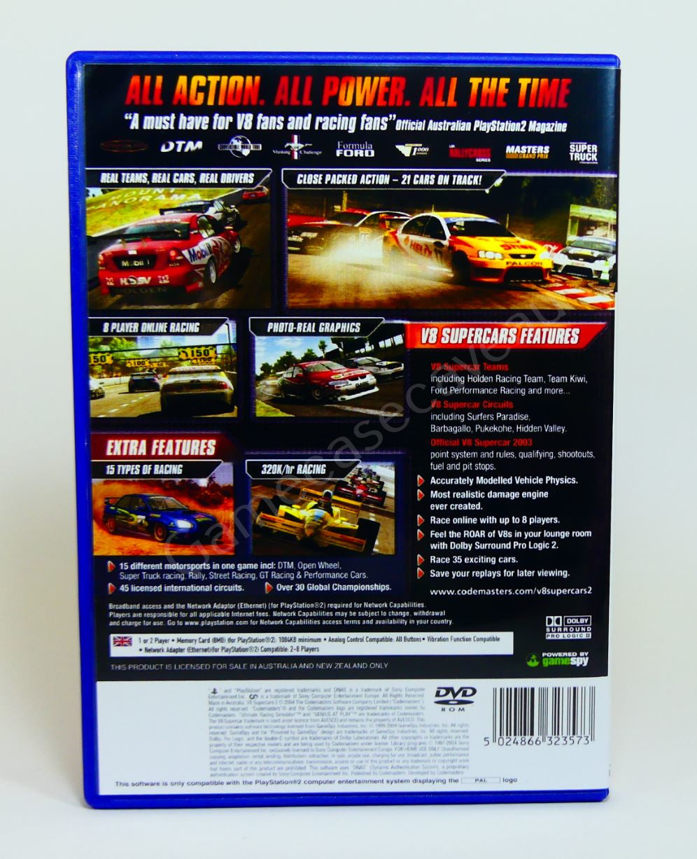 V8 Supercars 2 - PS2 Replacement Case
