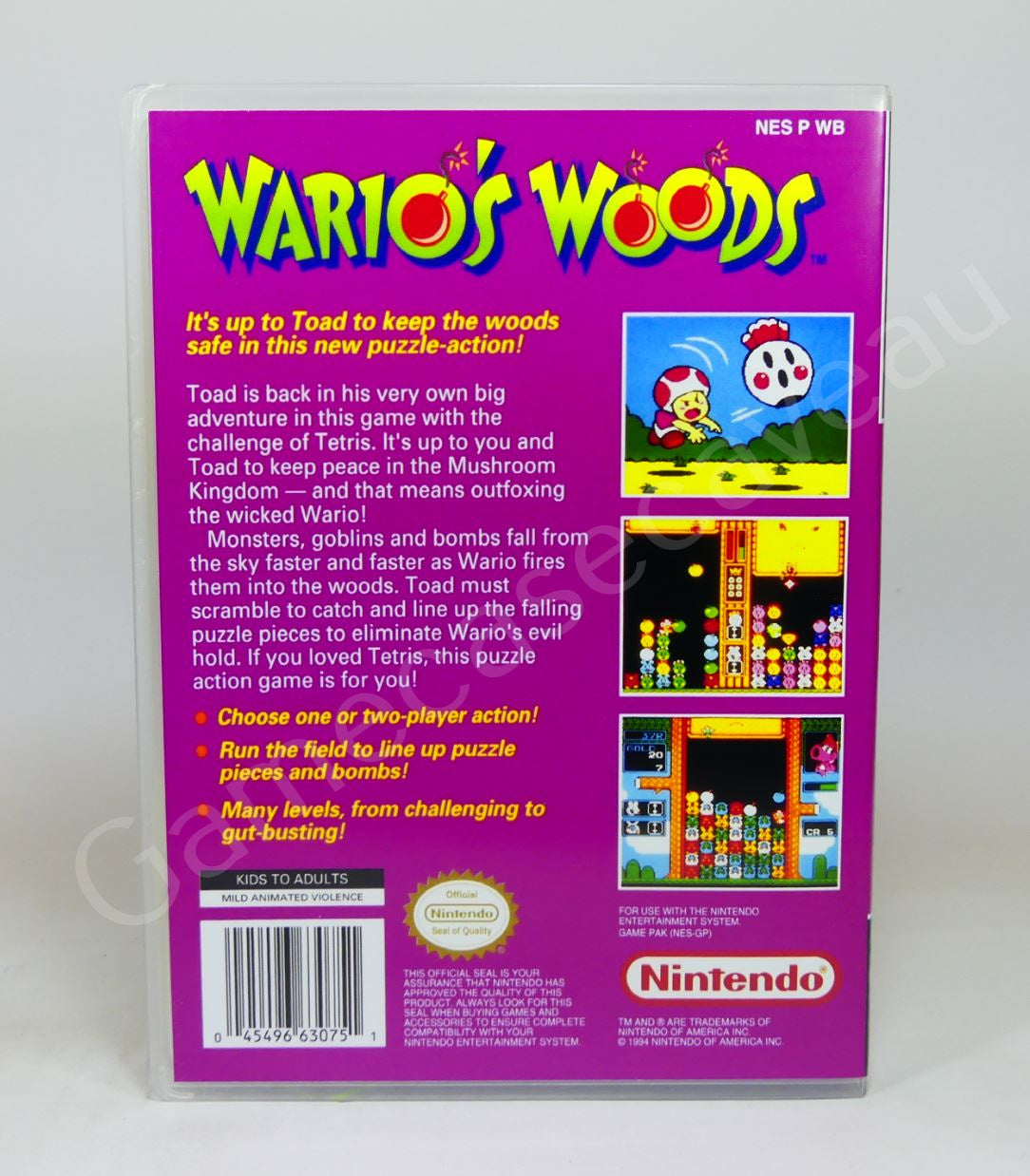 Wario's Woods - NES Replacement Case