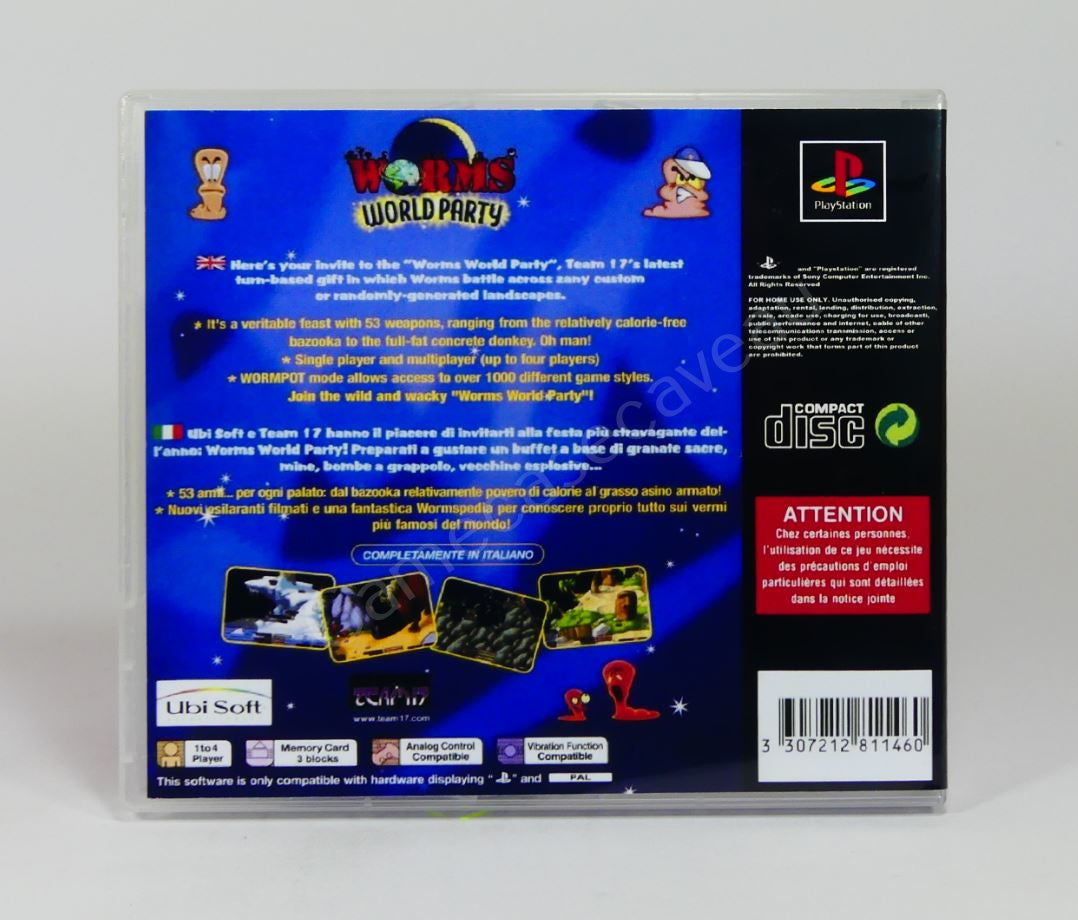 Worms World Party - PS1 Replacement Case