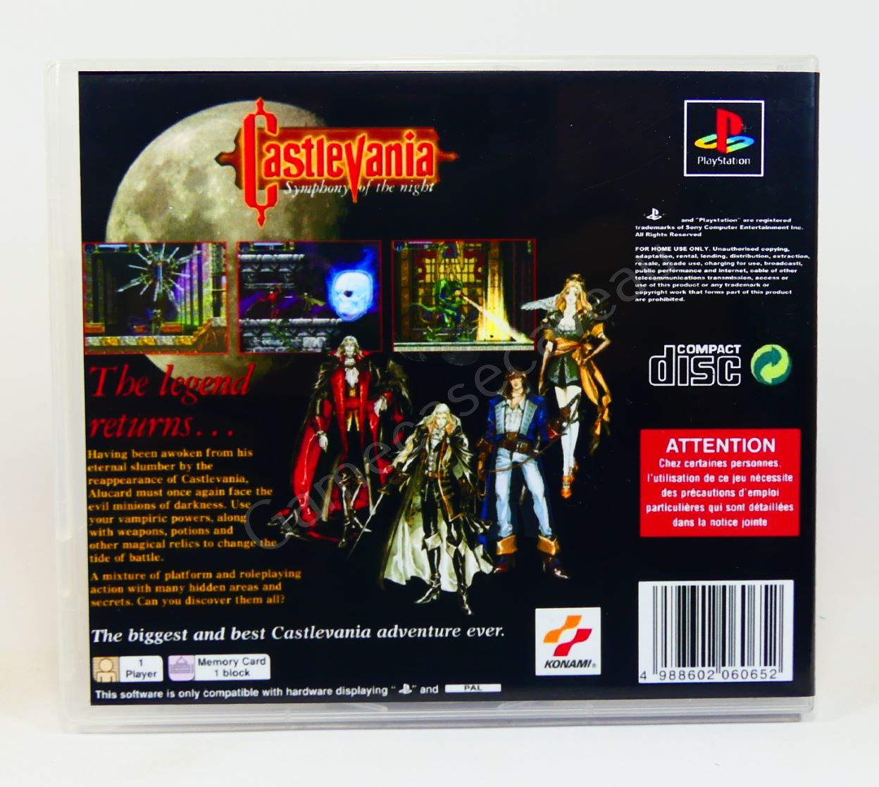 Castlevania Symphony of the Night - PS1 Replacement Case