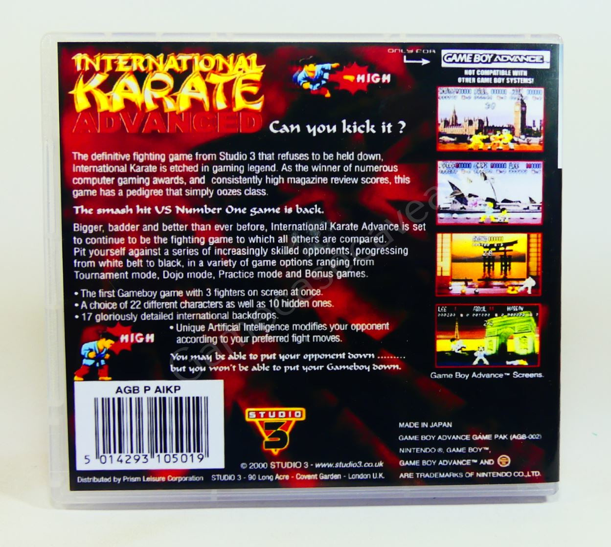 International Karate Advanced - GBA Replacement Case