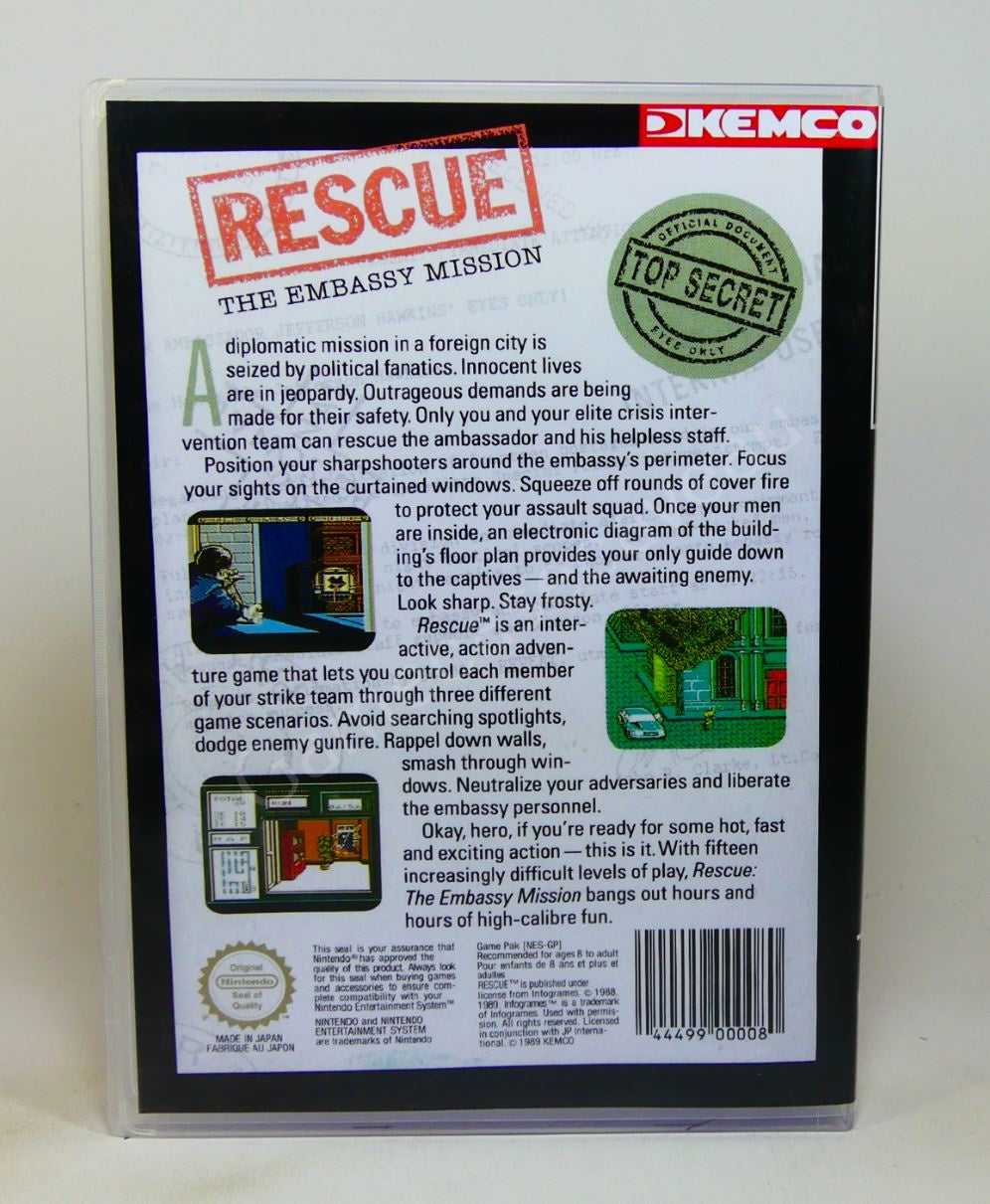 Rescue The Embassy Mission - NES Replacement Case