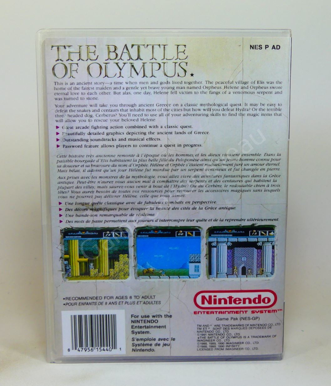 The Battle of Olympus - NES Replacement Case