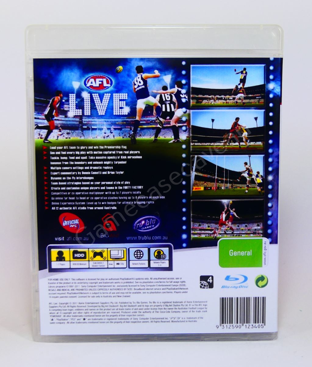AFL Live - PS3 Replacement Case