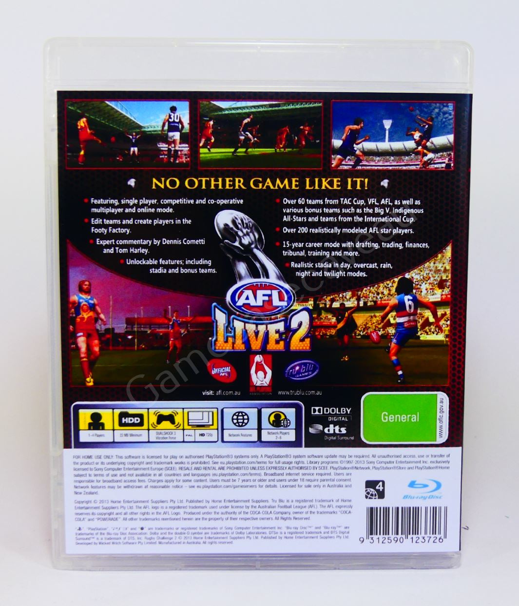AFL Live 2 - PS3 Replacement Case