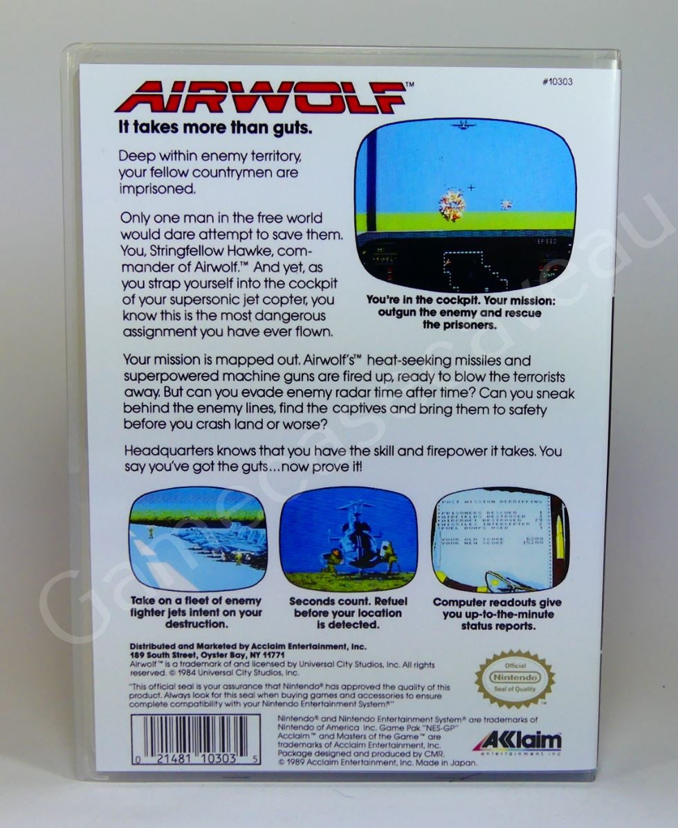 Airwolf - NES Replacement Case