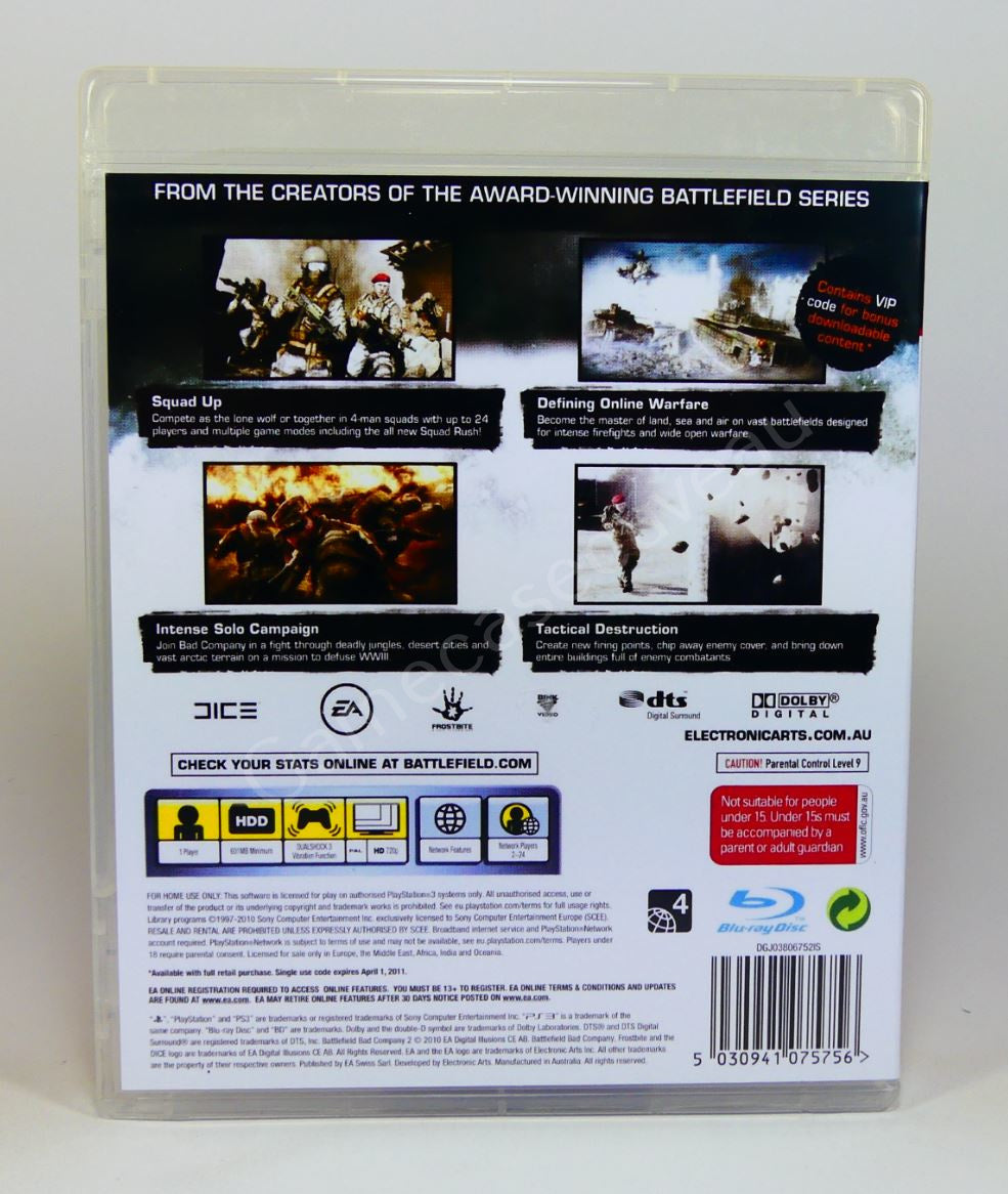 Battlefield Bad Company 2 - PS3 Replacement Case