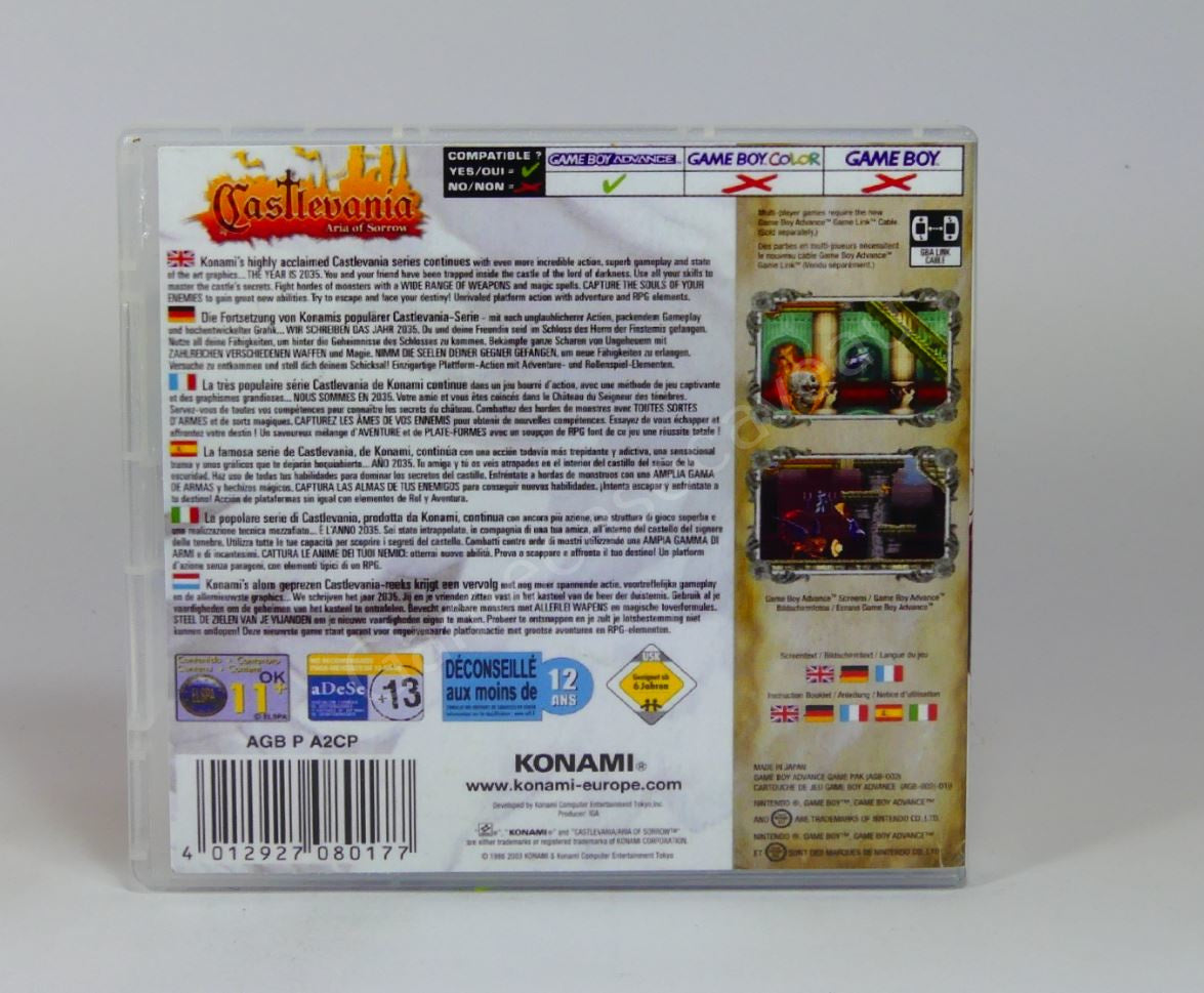 Castlevania Aria of Sorrow - GBA Replacement Case