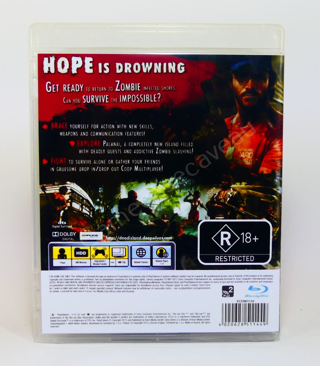 Dead Island Riptide - PS3 Replacement Case