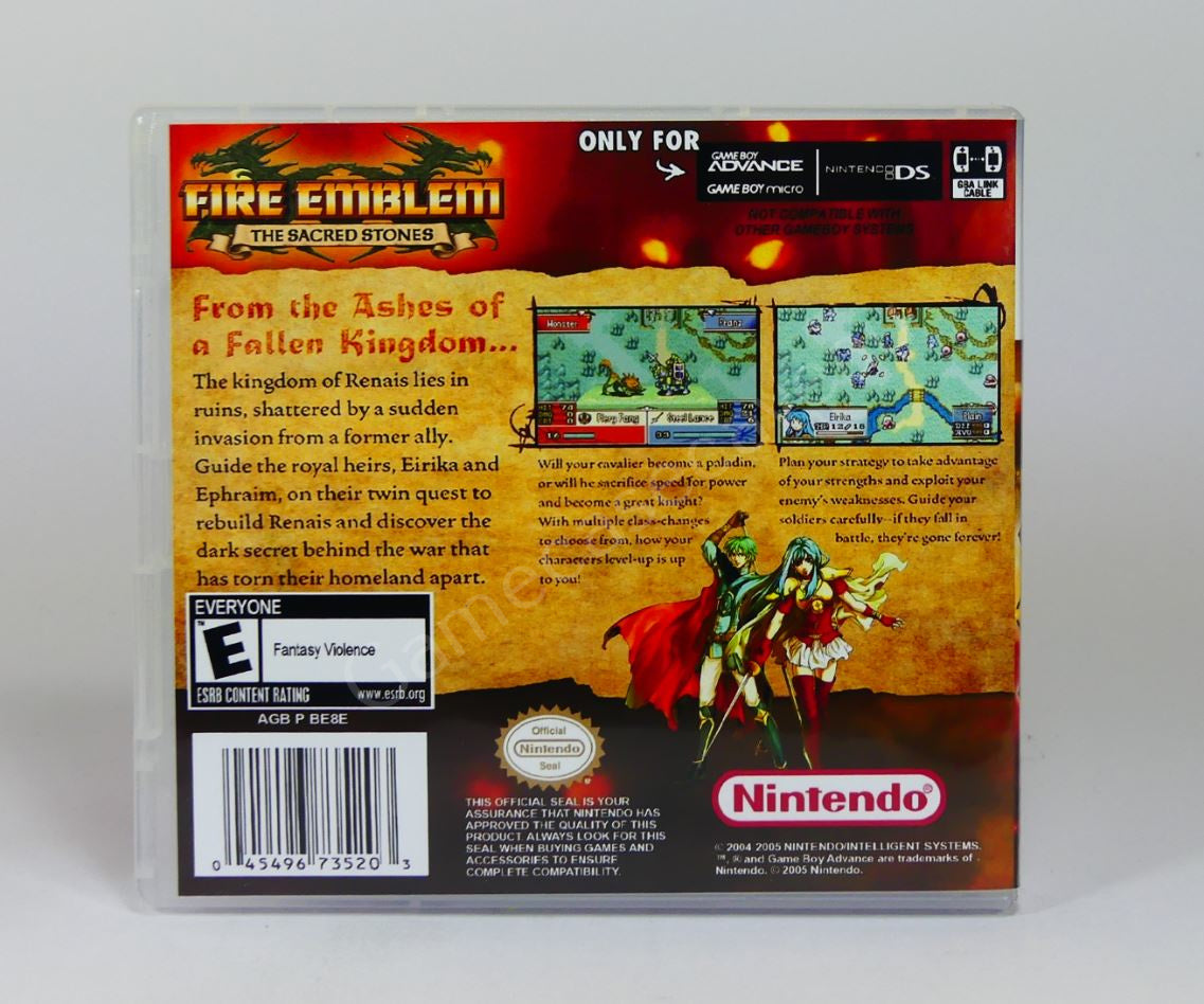 Fire Emblem The Sacred Stones - GBA Replacement Case