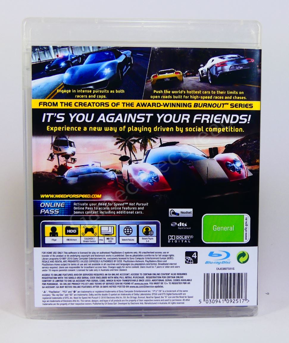 Need For Speed Hot Pursuit - PS3 Replacement Case