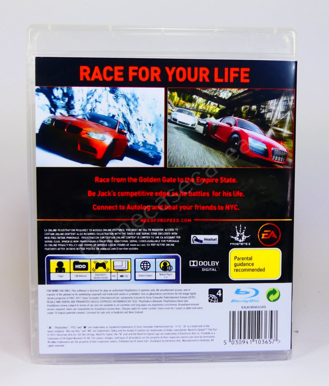 Need For Speed The Run - PS3 Replacement Case