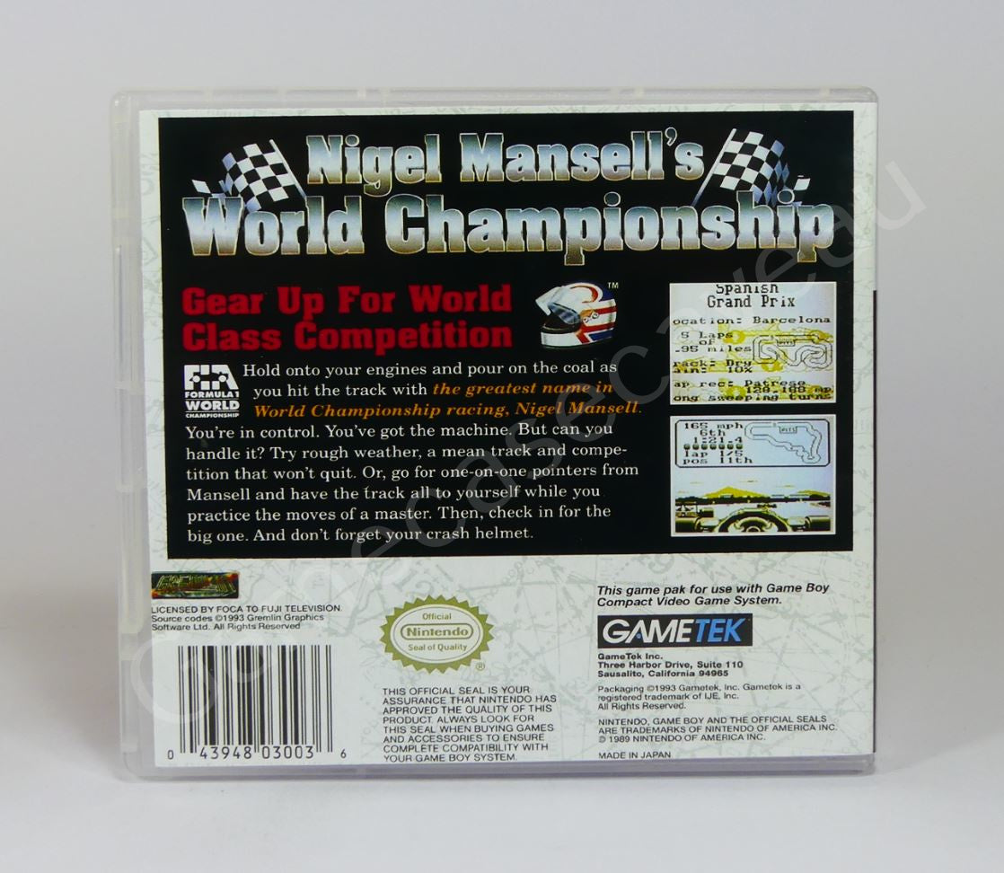 Nigel Mansell's World Championship Racing - GB Replacement Case