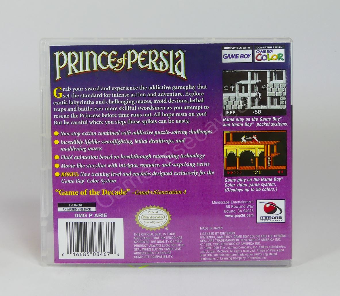 Prince of Persia - GBC Replacement Case