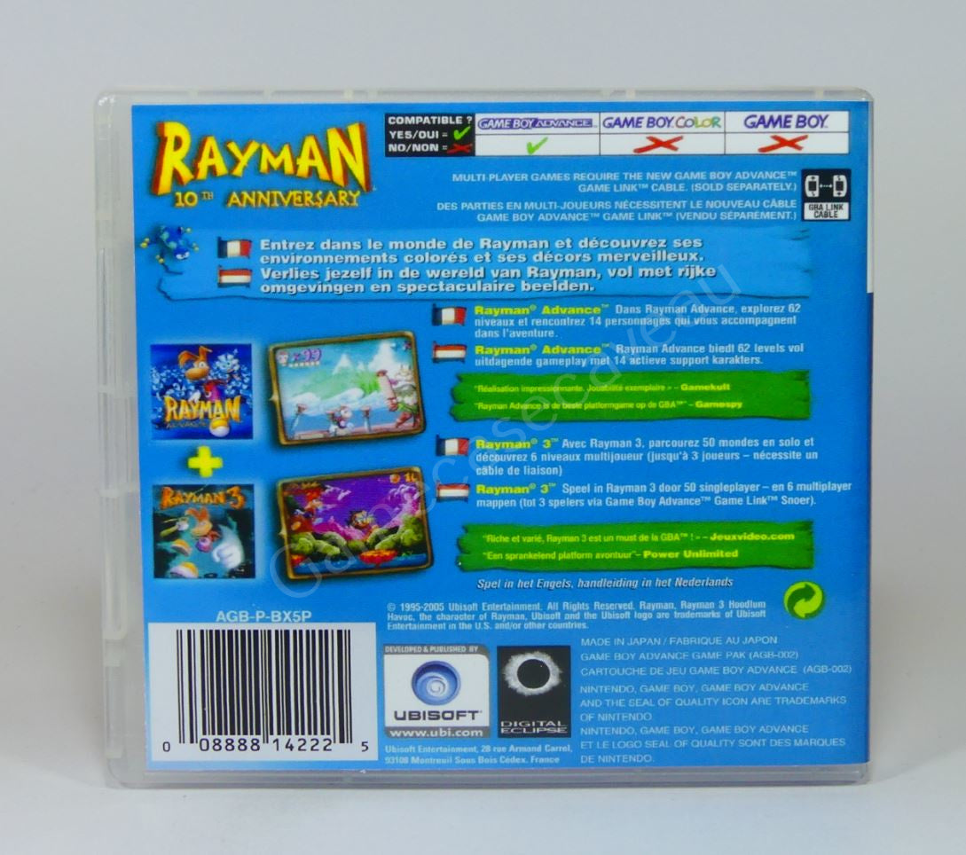 Rayman 10th Anniversary - GBA Replacement Case